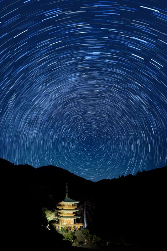 那智の滝(飛瀧神社)の星空